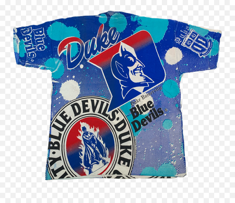Vintage Duke University Blue Devils All Over Print T - Shirt The Portland Public House Emoji,Duke University Logo