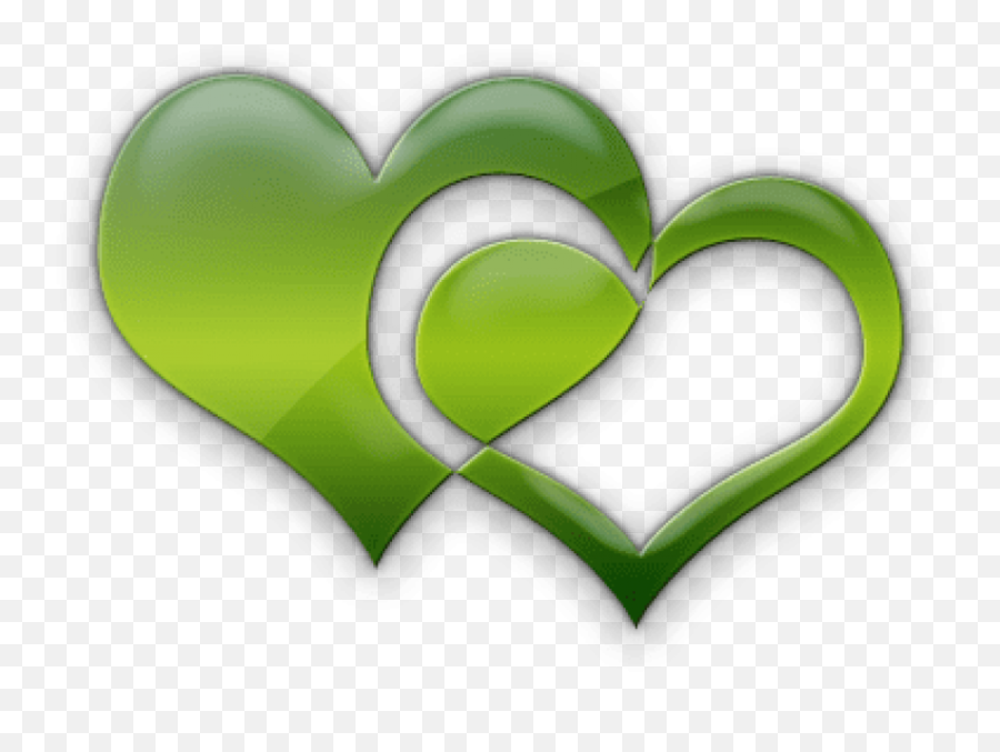 Double Heart Green Clipart - Clip Art Library Emoji,Double Hearts Clipart