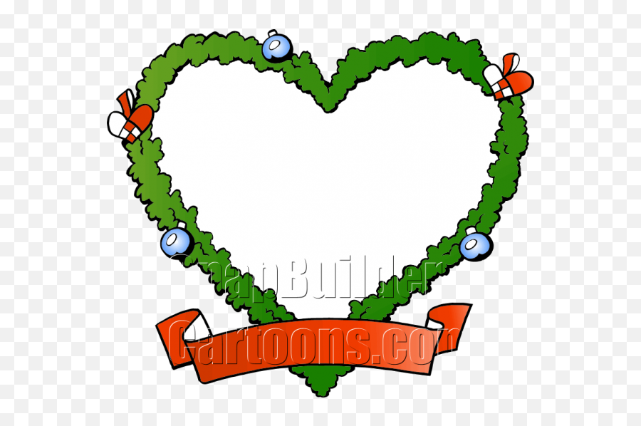 Christmas Fraim Blank Heart Shaped Wreath - Heart Christmas Wreath Heart Emoji,Christmas Wreath Png