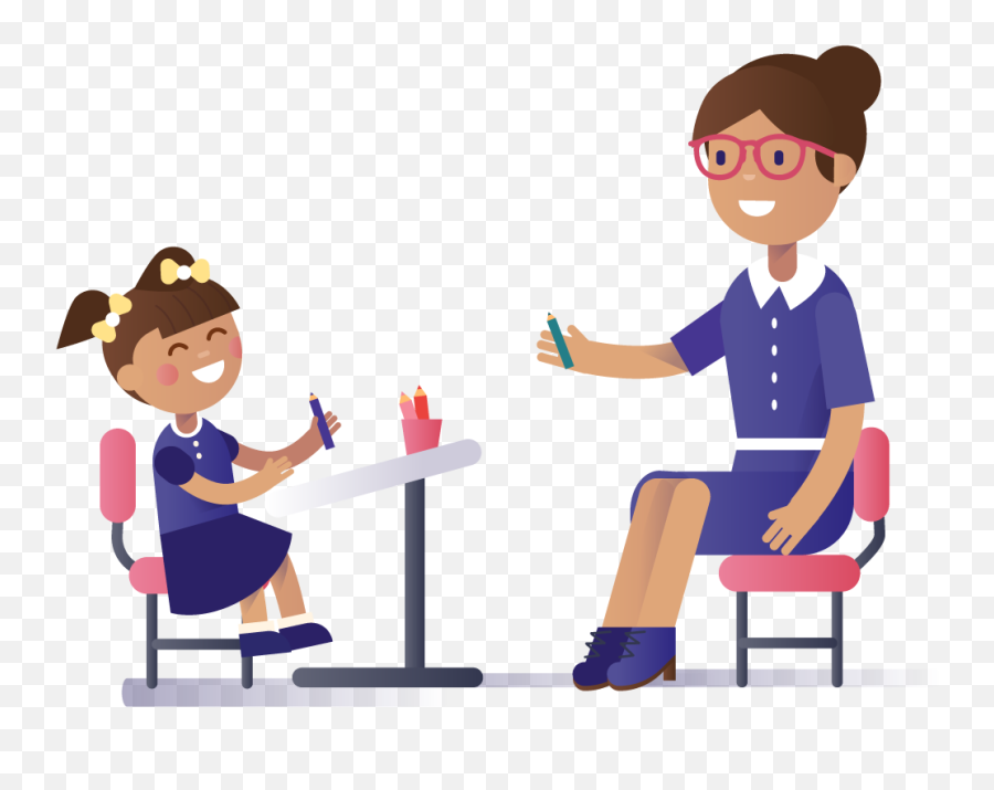 Therapy Clipart Aba Therapy Therapy - Girl Studying Clipart With Teacher Emoji,Therapy Clipart