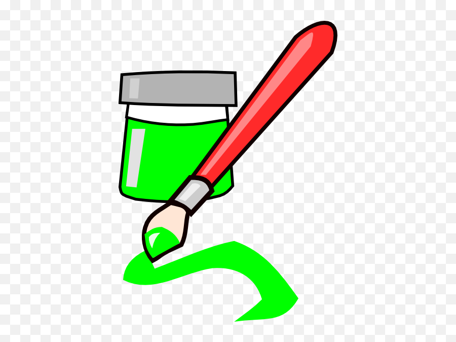 Green Paint Clip Art - Vector Clipart Panda Free Clipart Paint Brush Orange Paint Clipart Emoji,Green Clipart