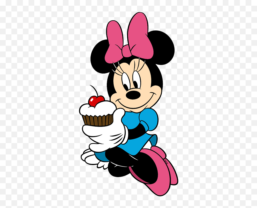 Download Hd Minnie Mouse Birthday Cake Clipart 3 By - Minnie Mouse With Cupcake Png Emoji,Birthday Cake Clipart