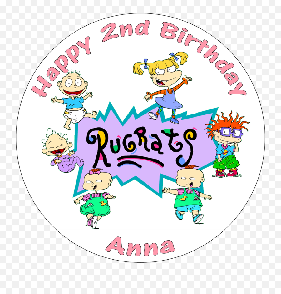 Rugrats Edible Personalised Round Birthday Cake Topper Emoji,Rugrats Transparent