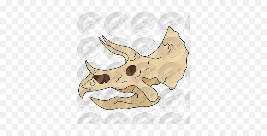 Triceratops Skull Picture For Classroom Therapy Use - Triceratops Emoji,Skull Clipart