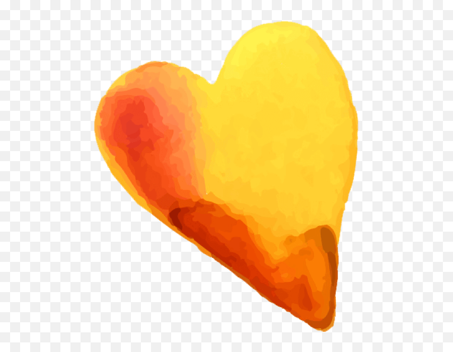 Orange Watercolor Heart Png Png Image - Yellow Heart Sticker Png Emoji,Watercolor Heart Png