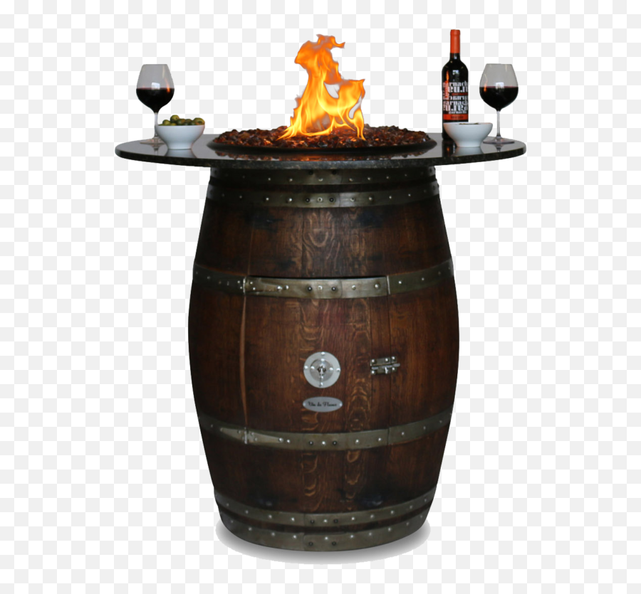 Vin De Flame The Grand - Wine Barrel Fire Table Emoji,Fire Pit Png