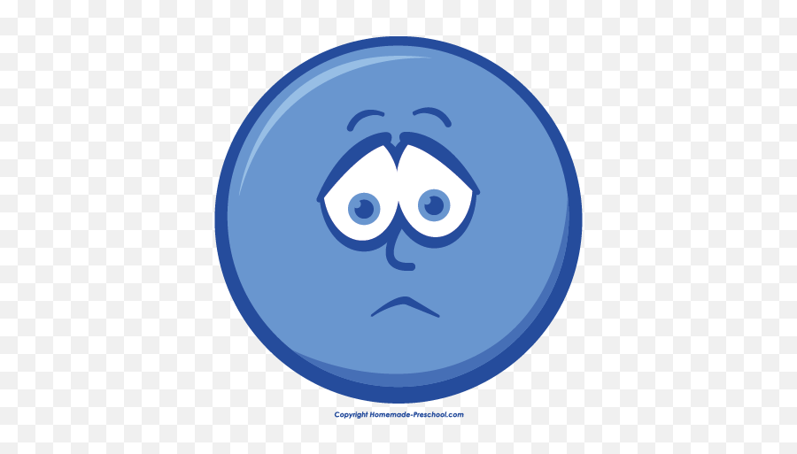 Blue Sad Smileys - Dot Emoji,Sad Clipart