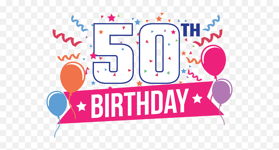 50th Birthday Party Balloons Banner Emoji,50th Birthday Png