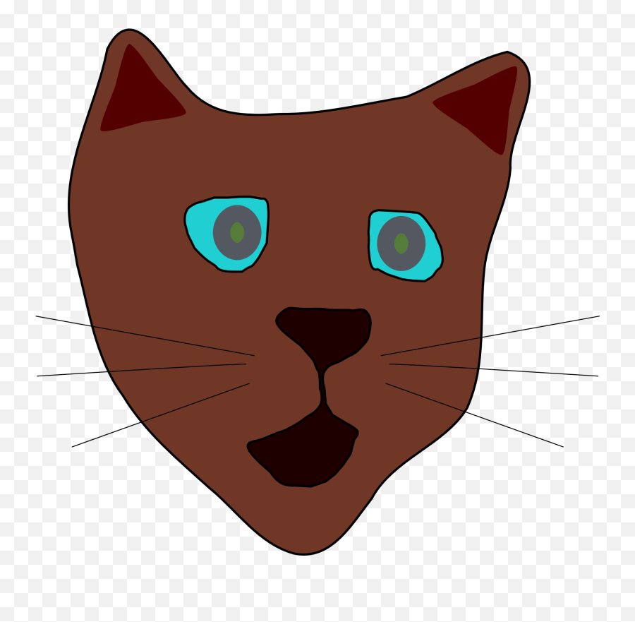 Head Of The Brown Cat Drawing Clipart Emoji,Cat Whiskers Clipart