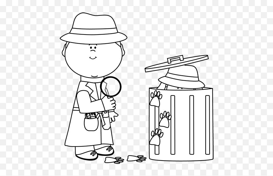Detective Looking For Clues - Clip Art Black And White Detective Emoji,Detective Clipart