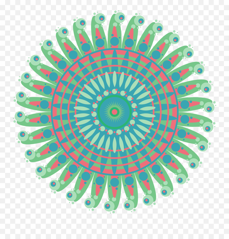 Mandala Pattern Circle Geometric Neon Green Drawing Free Emoji,Neon Circle Png