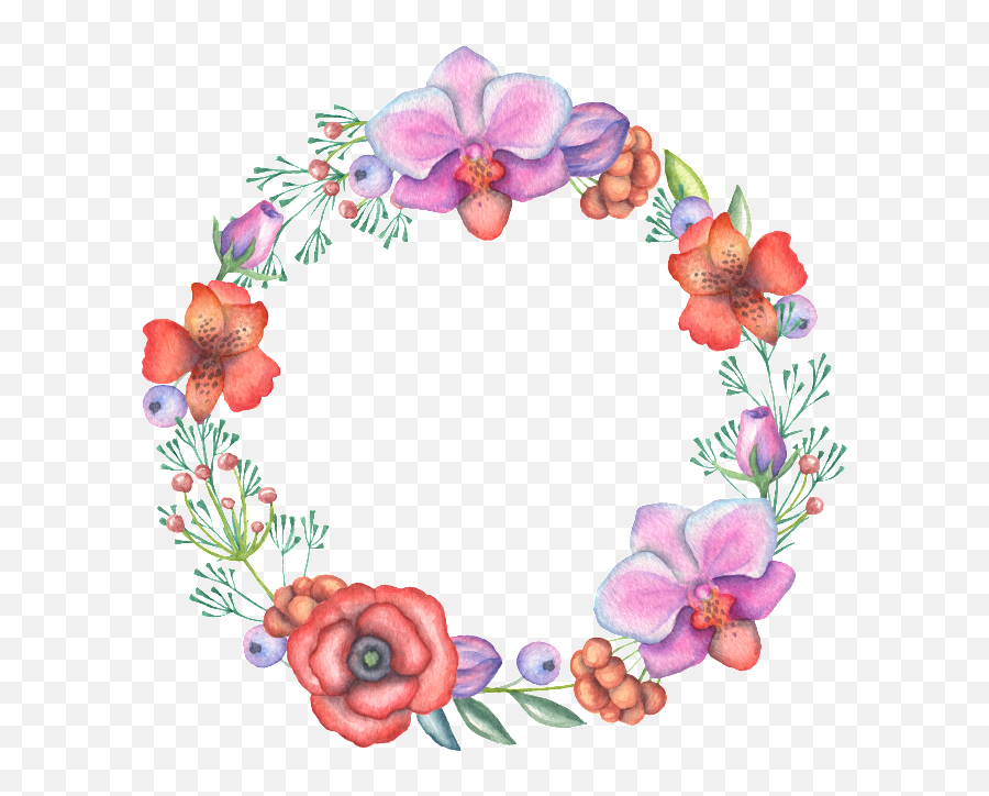 Color White Flower Wreath Transparent Ornament Material Emoji,Floral Wreath Transparent Background