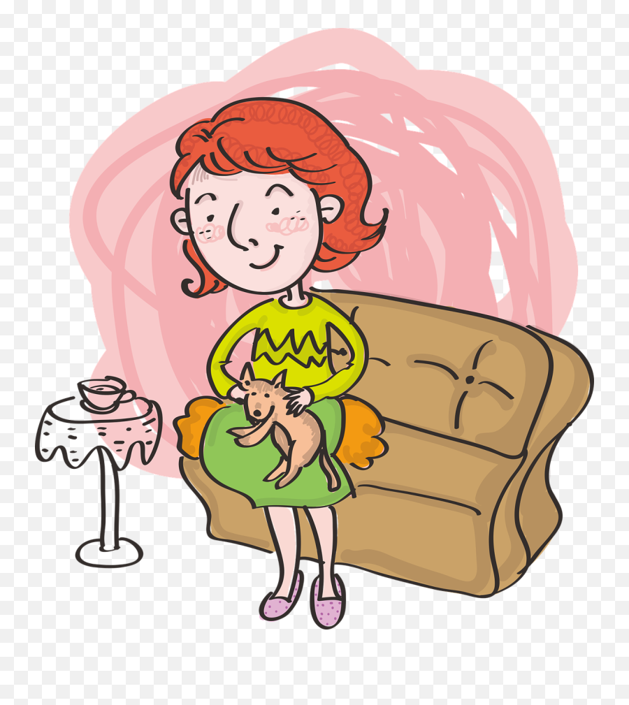 1 Free On The Couch U0026 Woman Vectors Emoji,Dog Eating Clipart