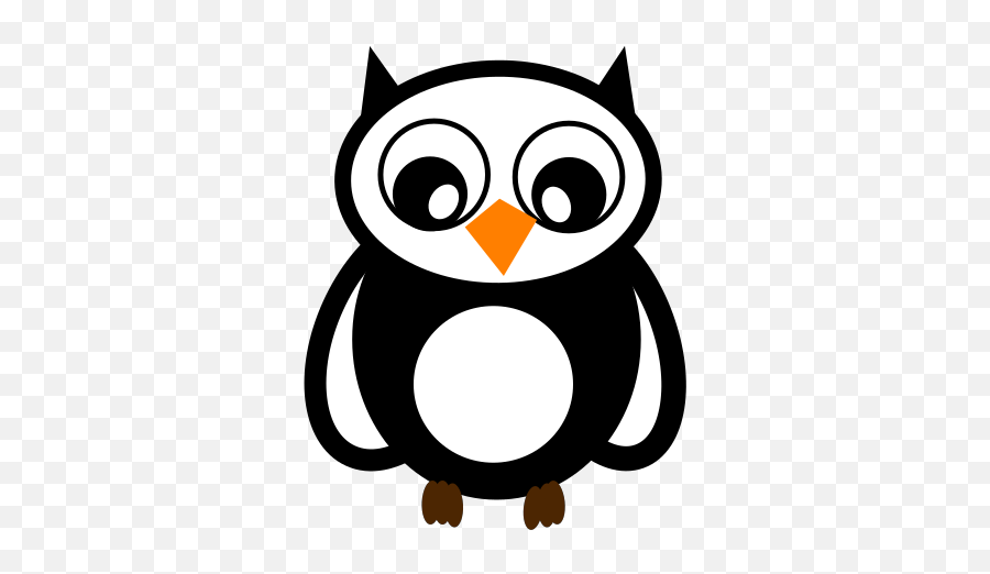 Black Owl Svg Vector Black Owl Clip Art - Svg Clipart Soft Emoji,Owl Clipart Black And White