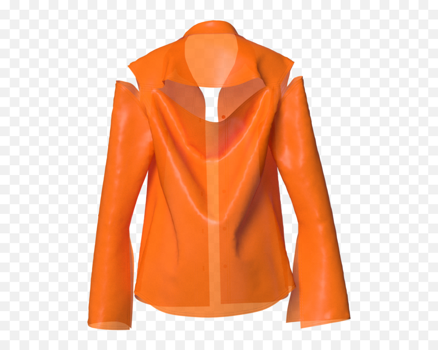 Semi - Transparent Orange Blazer By Nina Doll Solid Emoji,Semi Transparent
