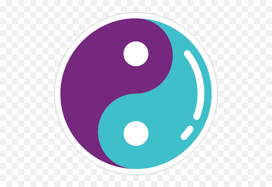 Purple And Blue Yin Yang Hippie Sticker - Yin Yang Sticker Blue Emoji,Yin And Yang Png