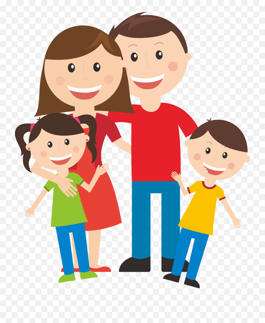 Community Clipart Existence - Family Of Four Cartoon Png Family Clipart Emoji,Community Clipart