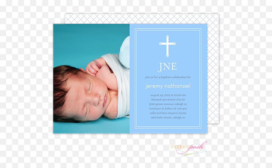 Download Baby Cross Boy Baptism Digital Photo Invitation Png Emoji,Baptism Cross Clipart