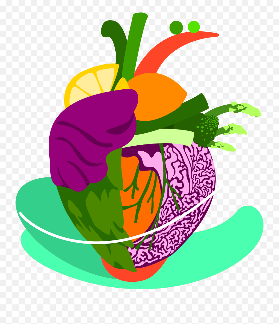 A Healthy Human Heart Made Of Fruits And Vegetables As A Emoji,Healthy Food Png