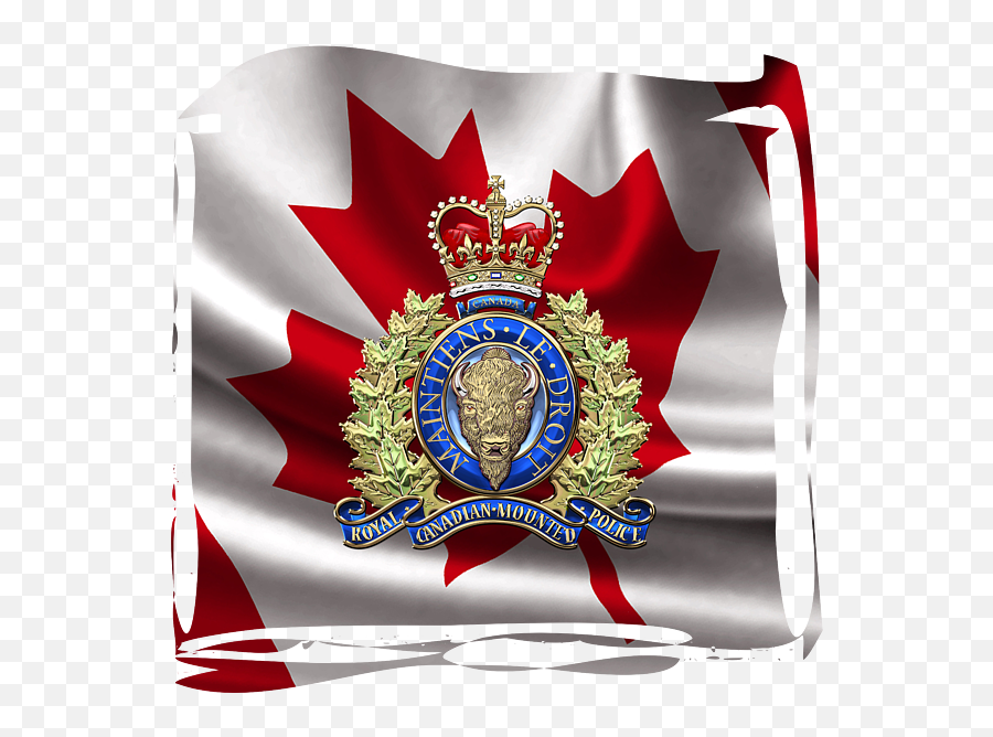 Royal Canadian Mounted Police - R C M P Badge Over Canadian Emoji,Canadian Flag Transparent