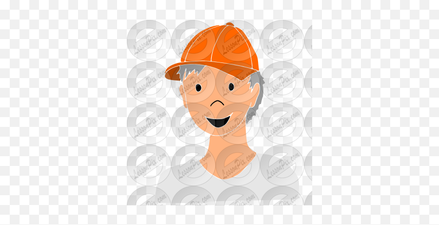 Cap Stencil For Classroom Therapy Use - Construction Worker Emoji,Cap Clipart