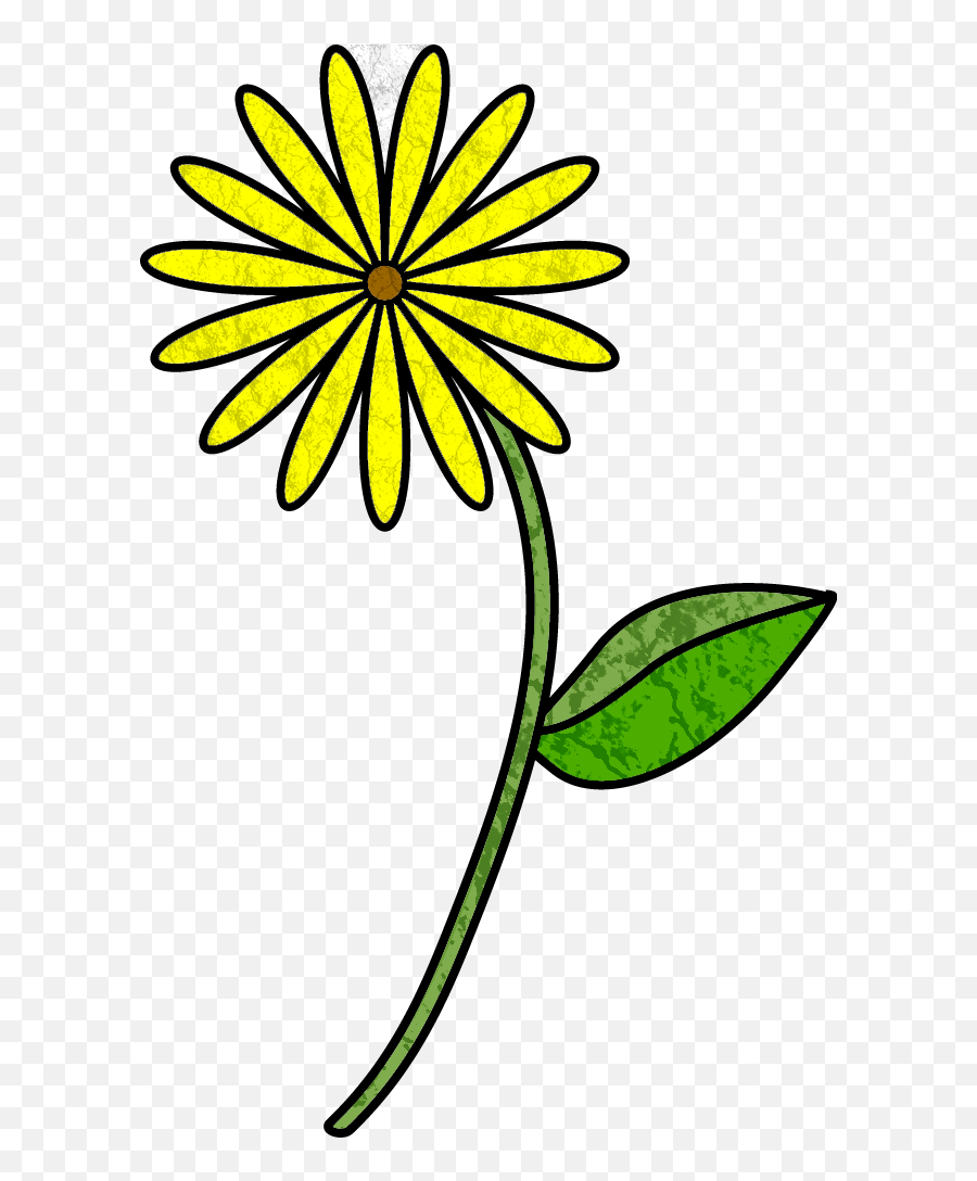 Flower With Stem Template - Clipart Flower On Stem Emoji,Stem Clipart