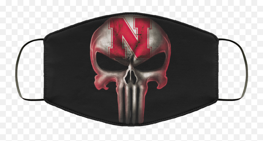 Punisher Mashup Face Mask - Vet Tech Mask Emoji,Nebraska Cornhuskers Logo