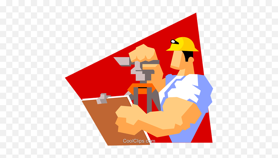 Construction Worker Surveying Royalty - Tradesman Emoji,Surveying Clipart