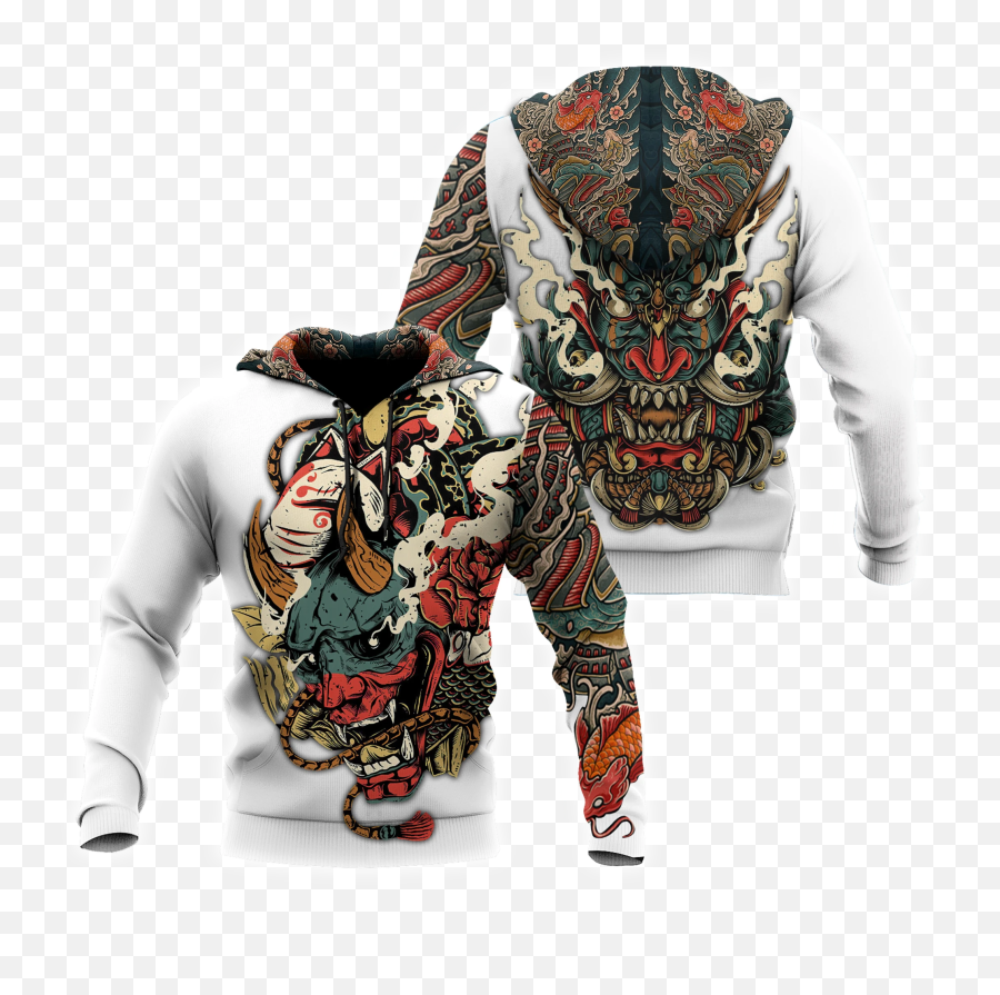 Awesome Hoodie 3d All Print Oni Mask White For Men And Women Emoji,Oni Mask Png