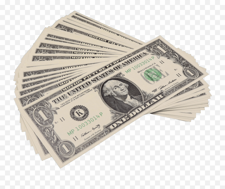 50x 1 Full Print Bills Emoji,Money With Transparent Background