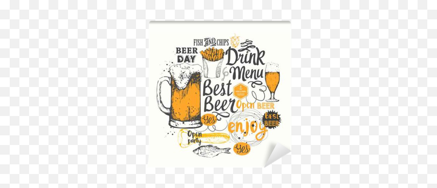 Different Types Of Beer Cider And Snack In Sketch Style Emoji,Fish And Chips Clipart
