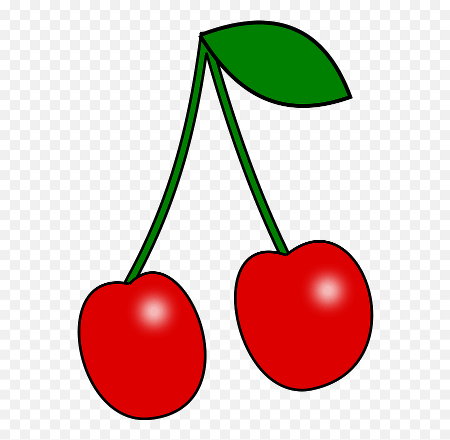 Two Red Cherries - Cherries Clip Art Emoji,Stem Clipart