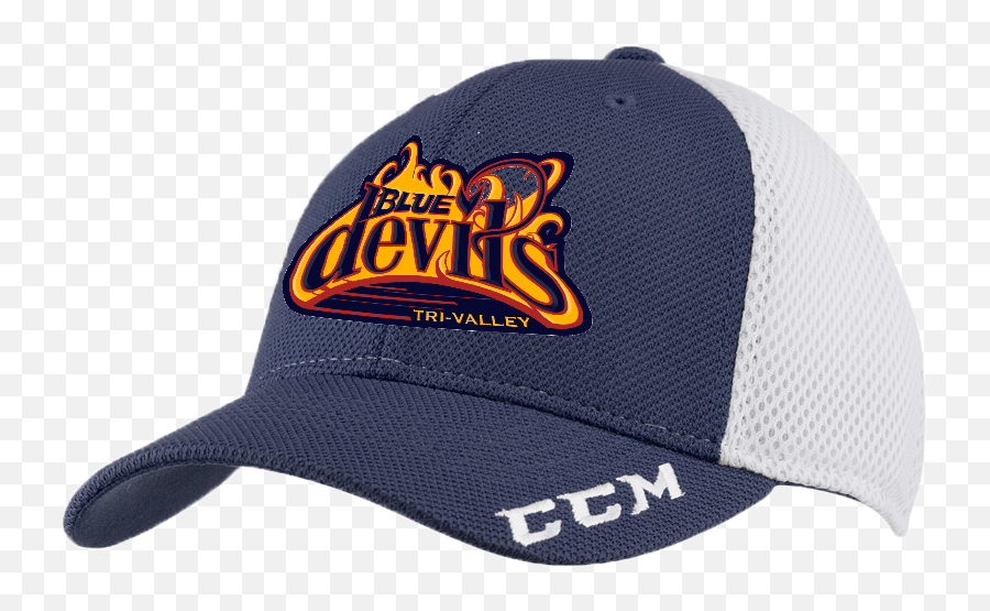Blue Devils Junior Ccm Team Structured Mesh Flex Fit Hat Navy With Embroidered Blue Devils Logo C6432 - For Baseball Emoji,Blue Devils Logo