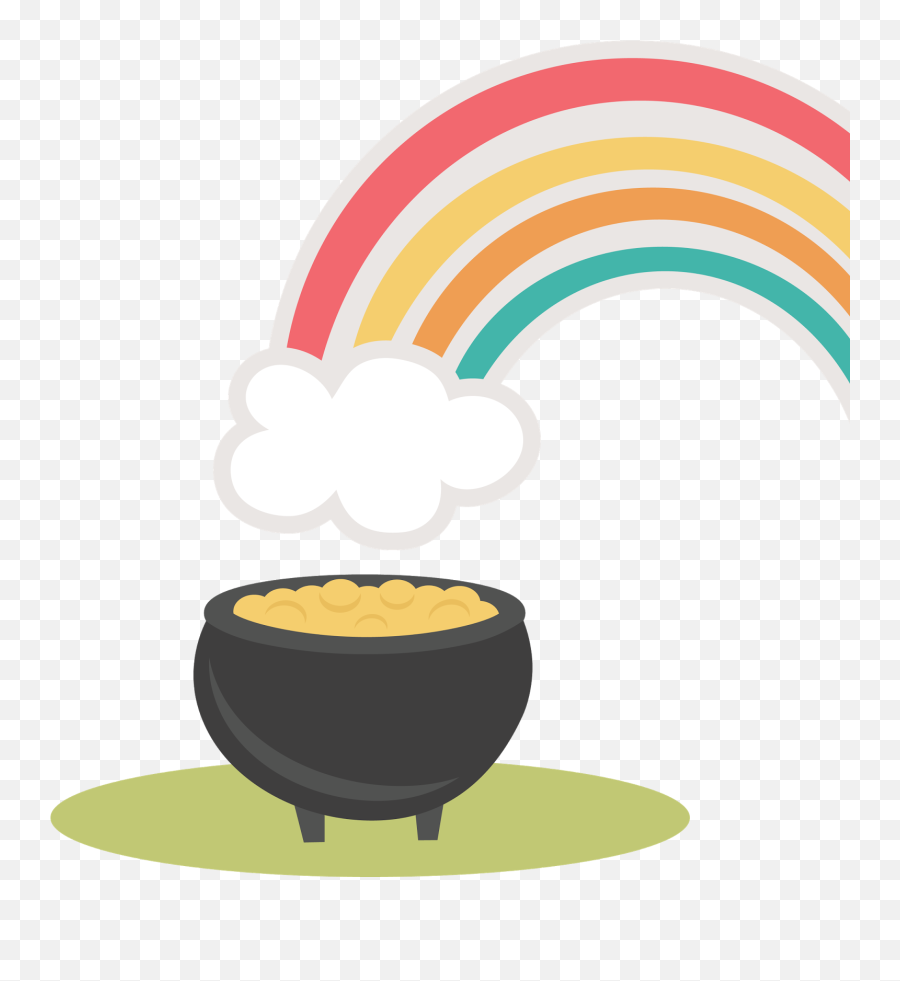 Gold Rainbow - Transparent Background Rainbow Pot Of Gold Clipart Emoji,Pot Of Gold Png