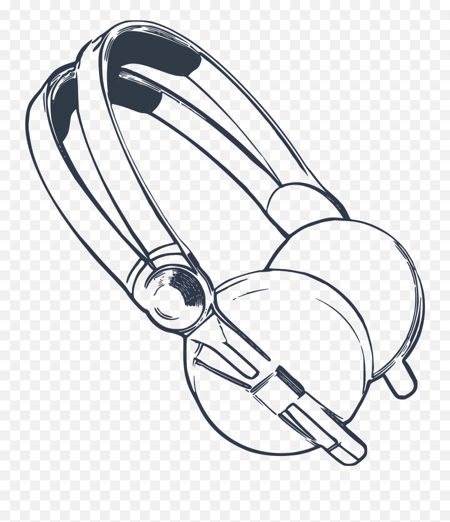Drawing Of The Headphones Clipart Free - Headphones Clip Art Emoji,Headphones Clipart