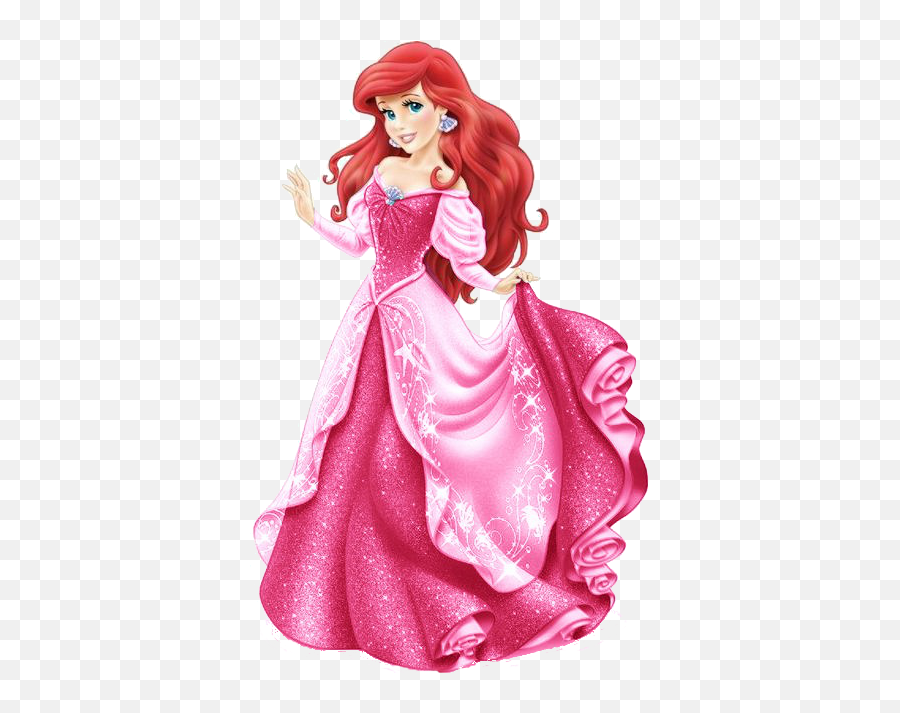 Download Disney Princess Characters Png - Pink Dress Ariel Princess Emoji,Disney Princess Png