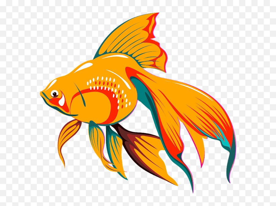 Goldfish Koi Aquarium Clip Art - Outline Drawing For Golden Fish Cartoon Png Emoji,Koi Fish Png