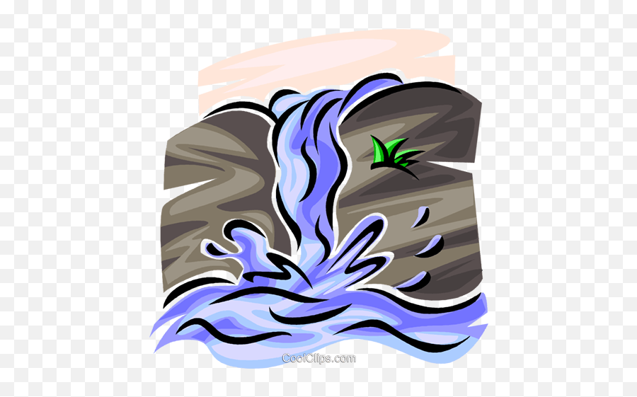 Rivers And Streams Royalty Free Vector Clip Art Illustration - Flows Clipart Emoji,Waterfalls Clipart