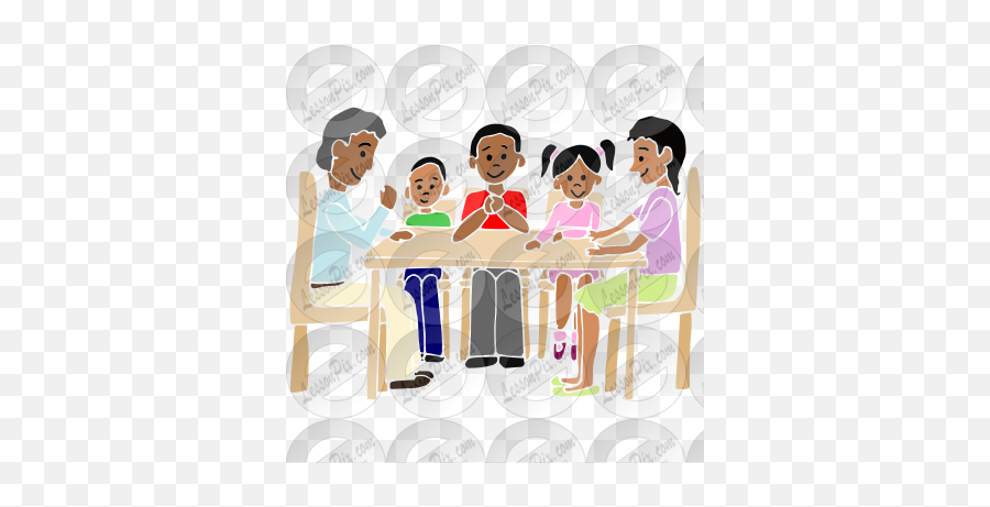 Family Dinner Stencil For Classroom - Sitting Emoji,Dinner Clipart