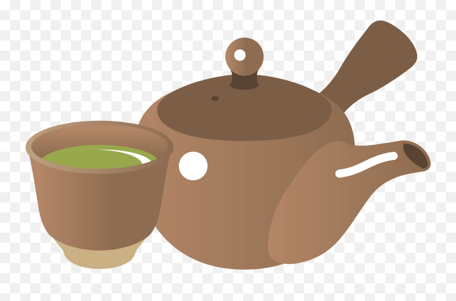 Teapot And Bowl For Green Tea Clipart - Green Tea Japanese Clipart Emoji,Tea Clipart