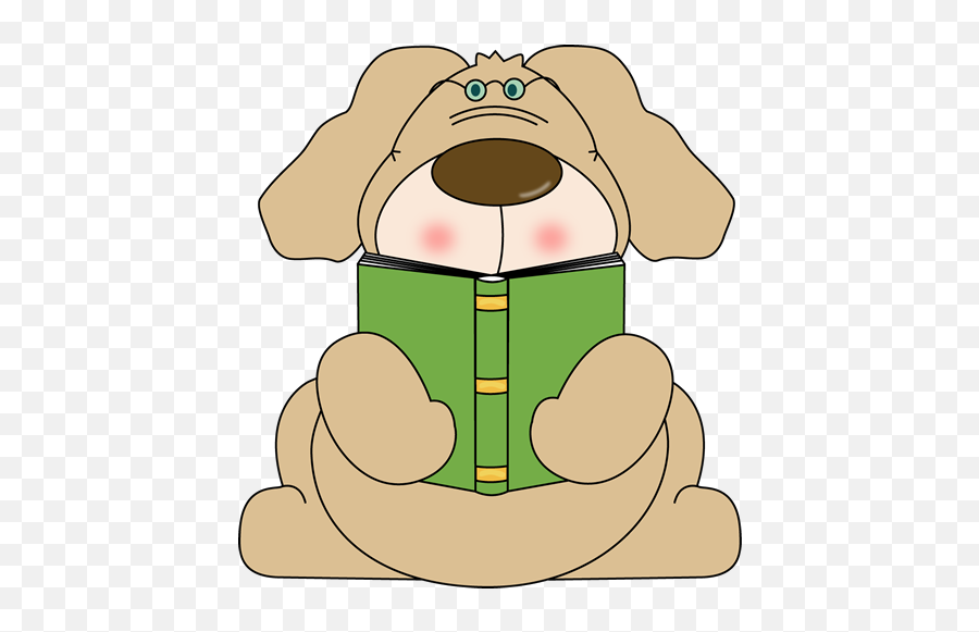 Reading Clip Art - Reading Images Dog Reading Clipart Emoji,Book Clipart