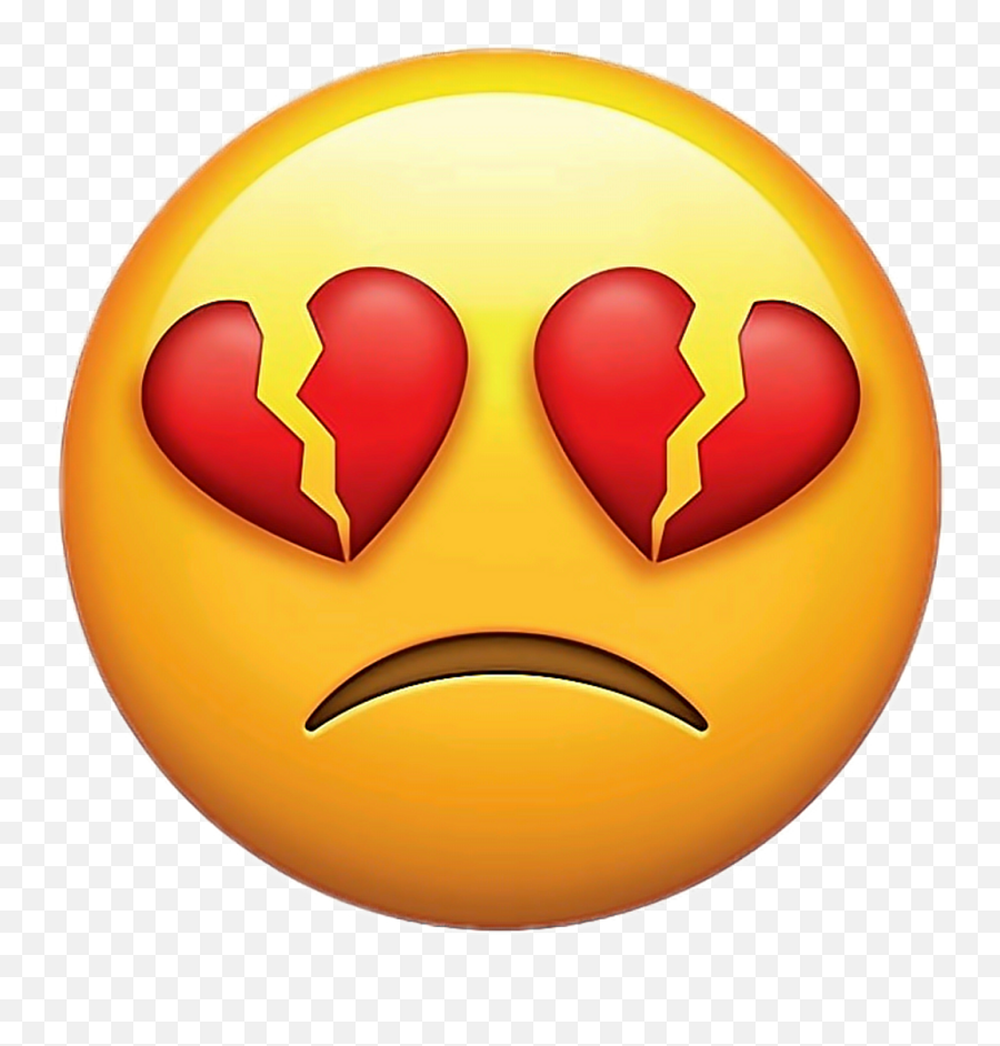 Broken Heart Eyes Emoji - Transparent Broken Heart Eyes Emoji,Heart Eyes Emoji Png