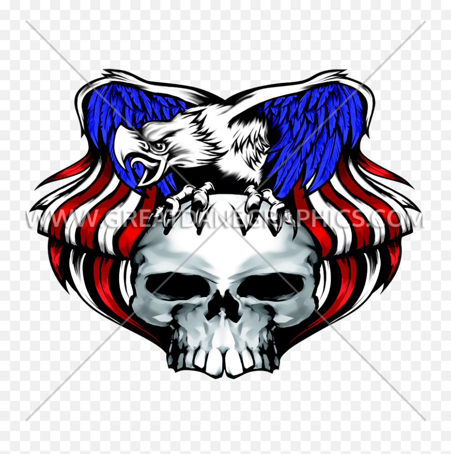 Eagle Skull Production Ready Artwork For T - Shirt Printing Skull And Eagle Emoji,Skull Transparent Background