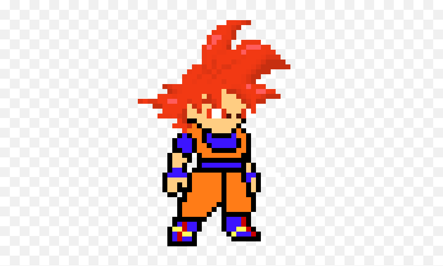 8 Bit Goku Super Saiyan God Amazing - Goku Pixel Art Emoji,Super Saiyan Png