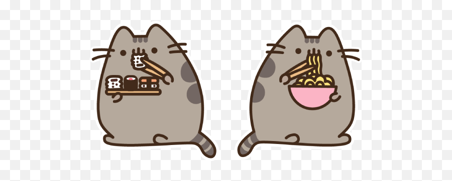 Pusheen Cat Eating Sushi - Pusheen Eating Sushi Emoji,Pusheen Transparent Background