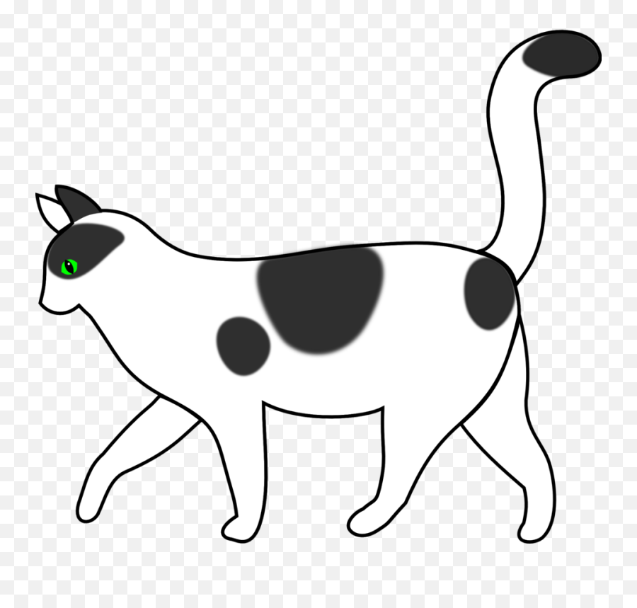 Black Cat Clipart Png - Cat Walking Clipart Black And White Cat Clipart Emoji,Black Cat Clipart