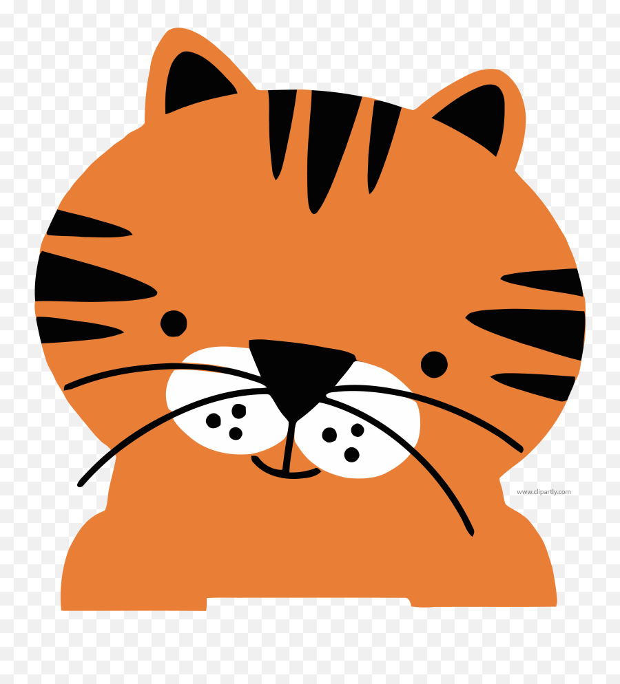 Download Tomato Red Color Basic Tiger - Wild Animals Faces Clip Art Emoji,Tiger Face Clipart