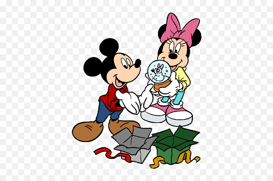 Mickey Mouse Christmas Clip Art 6 - Mickey With Open Present Christmas Emoji,Mickey And Minnie Clipart