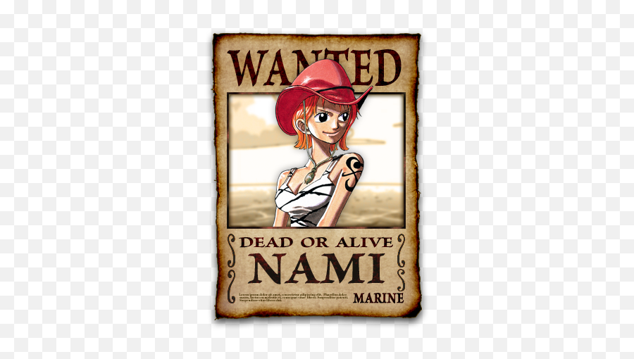 Nami Wanted Poster - Nami One Piece Wanted Poster Emoji,Wanted Poster Png