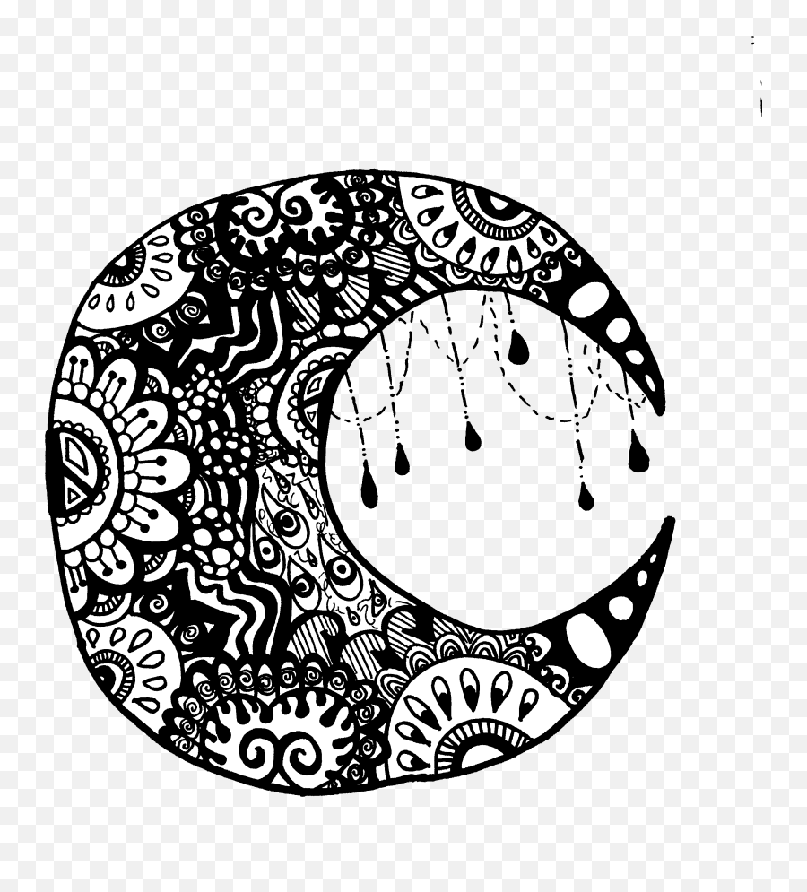 Free Moon Vector Black And White Download Free Moon Vector - Moon Zentangle Drawings Emoji,Full Moon Clipart Black And White
